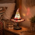 thumbnail image 6 of Luckky Stained Glass Witch Hat Lamp,Gothic Style Witchy Decor Lamp,Indoor Holiday Ornament,Cute Spooky Lighting for Table,Shelf,Mantel & Home Party Decoration, 6 of 7