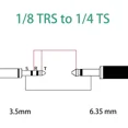 thumbnail image 5 of Jomley 1/4 Mono To 1/8 Stereo Cable, 1/8 Inch (3.5 Mm) Trs Stereo To 1, 5 of 6