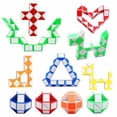thumbnail image 1 of 12 Pack 24 Blocks Magic Snake Cube, Mini Plastic Puzzle Cube, Fidget Toys ，Mini Snake Speed Cubes for Kids Party Bag Filler (Random Colors), 1 of 5