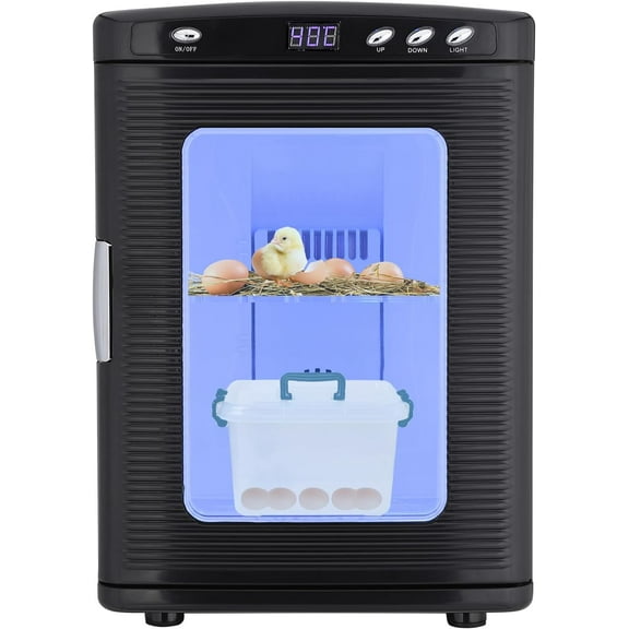 Garvee 25L Reptile Incubator for Hatching Eggs - Portable Scientific Laboratory Incubator, Temperature Controlled 10°C-60°C for Small Reptiles, Cooling and Heating Digital Incubator, 12V/110V Black