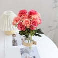 thumbnail image 4 of Flores artificiales Godom, arreglos florales de peonía de seda, ramos de flores, centros de mesa, decoración navideña para comedores, mesas de café y cocinas., 4 of 6