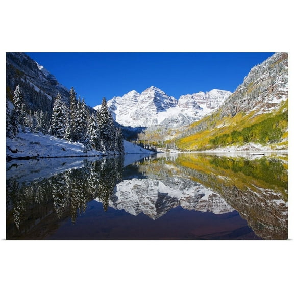 GBC | "Colorado, Near Aspen, Landscape Of Maroon Lake And Maroon Bells In Distance" Art Print - 24x16