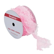 Simplicity Trim, Pink 1 5/8 inch Sheer Pleated Fringe Trim Great for Apparel, Home Decorating, and Crafts, 3 Yards, 1 Each