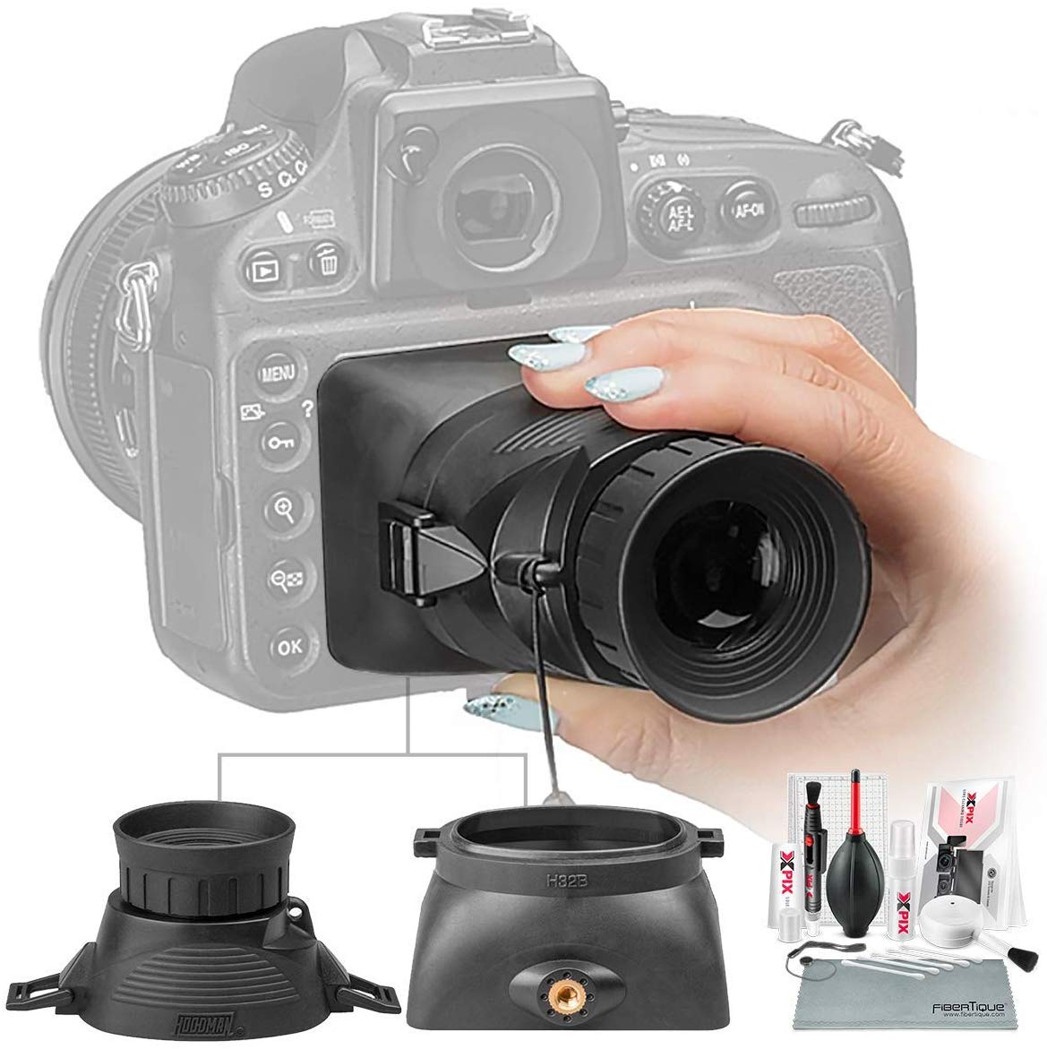 Hoodman H32MB HoodLoupe Outdoor Viewfinder 3.2 LCD Screens Xpix