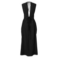 thumbnail image 5 of Vestido largo sin mangas retro liso para mujer: estilo sexy y moderno, material de poliéster, talla única, ideal para la playa o una fiesta, se recomienda lavar a mano., 5 of 5