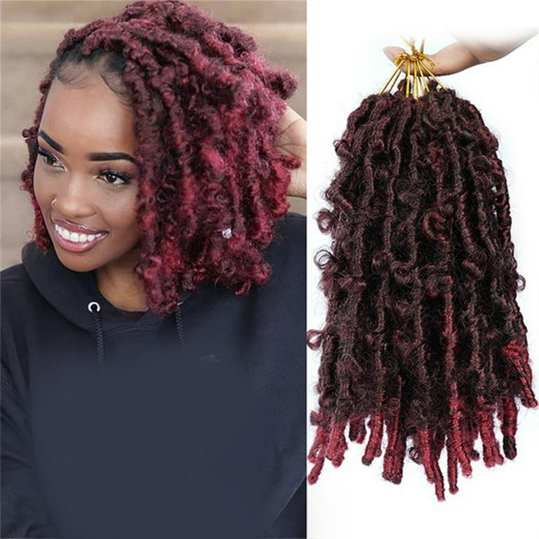 Dengmore Crochet Braids Wig Pre Looped Crochet Hair for Women Red