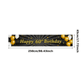 thumbnail image 3 of Gold Black Happy 60th Birthday Banner Party Celebration Background Balloon Backdrop Photography Props Decorations Event Supplies, 3 of 8