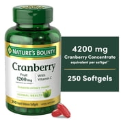 Nature’s Bounty Cranberry Supplement with Vitamin C, 4200mg, 250 Count