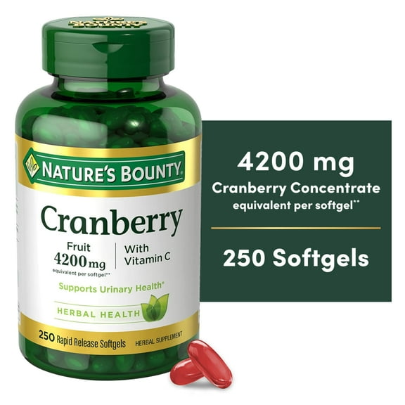 Nature’s Bounty Cranberry Supplement with Vitamin C, 4200mg, 250 Count