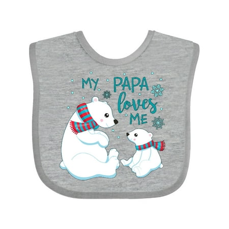 

Inktastic My Papa Loves Me- cute polar bears Gift Baby Boy or Baby Girl Bib