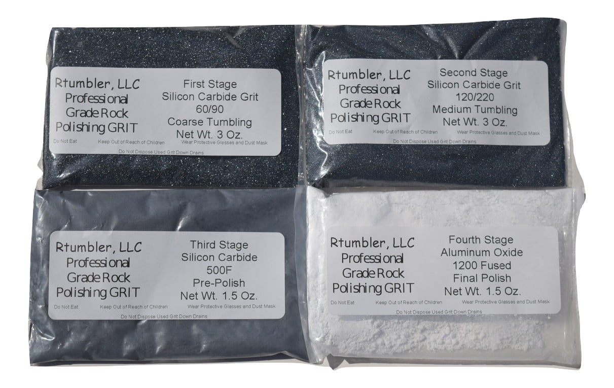 Grit Kit 3lb Rock Tumbler Stone Polish Silicon Carbide Aluminum Oxide & Pellets 