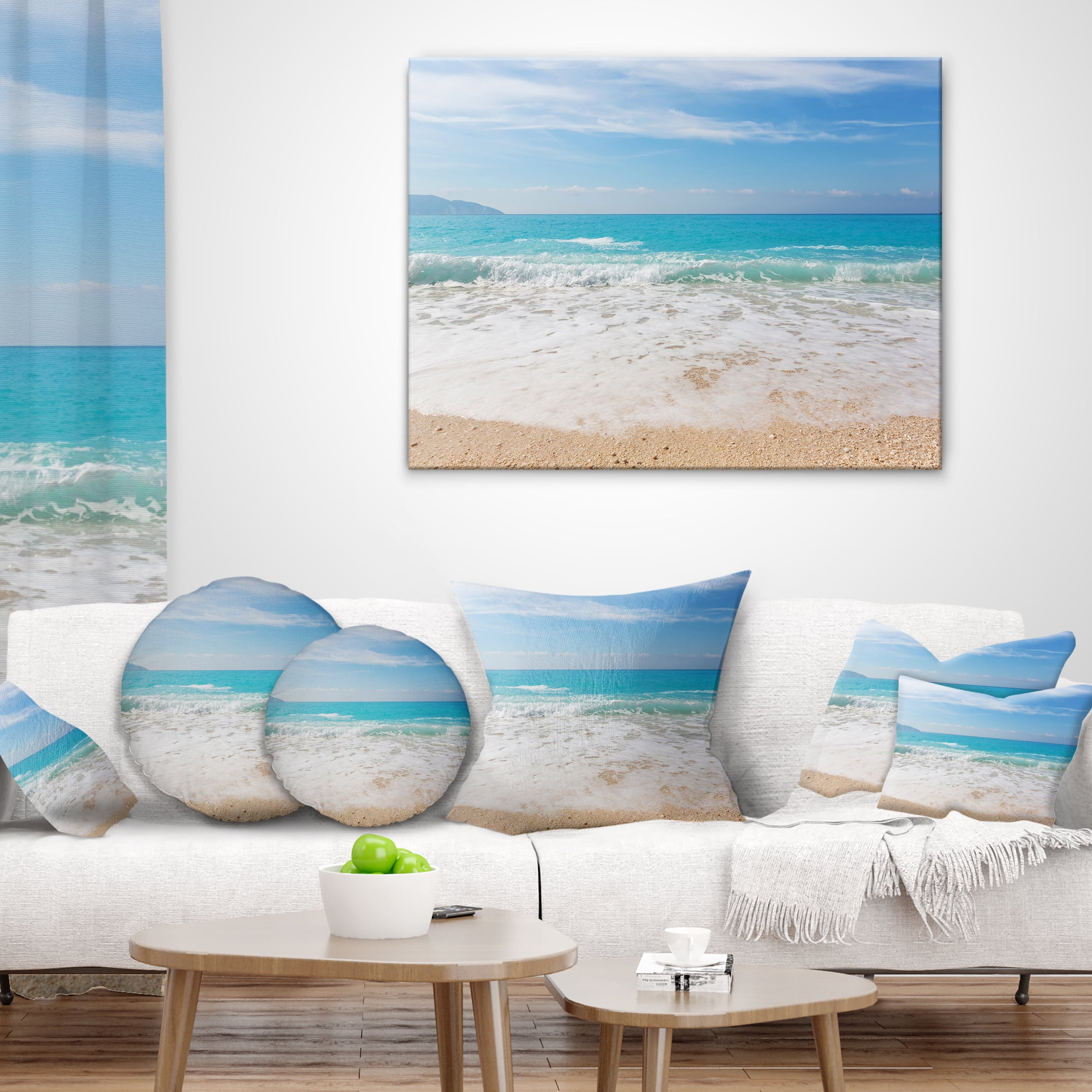 Designart 12" x 20" White Polyester Throw Pillow