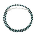 thumbnail image 2 of QNAVIC Natural Turquoise with Black Tourmailne Crystal Beads Choker Necklace For Women, Chakra Healing Crystals, Birthstone Jewelry, Rhodium Plating 925 Sterling Silver 18 inch, Birthday Gift, 2 of 3