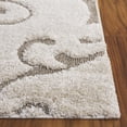 thumbnail image 6 of SAFAVIEH Florida Doug Floral Vines Geometric Shag Area Rug, Cream/Beige, 5'3" x 7'6", 6 of 16