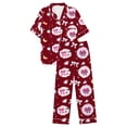 thumbnail image 4 of MEZZALL Women Halloween Pajama Set Ghost Bow Pattern Button Front Short Sleeve Top With Chest Pocket Elastic Waist Full Length Pants Soft Sleepwear Set Holiday 2 Piece Pjs, 4 of 5