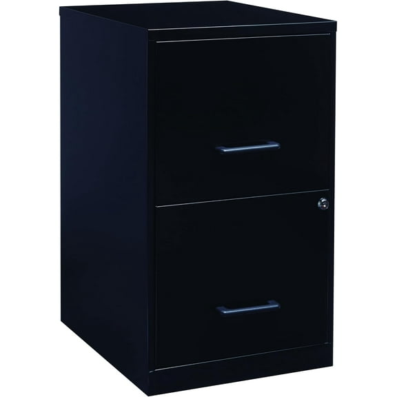 Lorell 14341 18 Deep 2-Drawer File Cabinet, Black