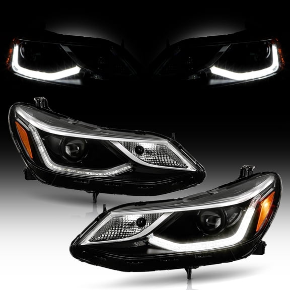 Halogen UPGRADE! 2016-2019 Chevy Cruze w/LED DRL Black Projector Headlights SET