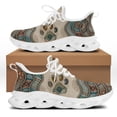 thumbnail image 1 of Zapatillas de deporte de malla con plataforma y cordones para mujer, zapatos bohemios con estampado de huella de perro, de malla, 1 of 6