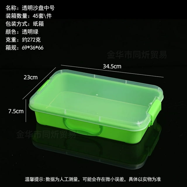 Shisuyan Bac à Sable Portable : Bac Sensoriel pour Enfants en Plastique avec Poignées, Boîte de Rangement pour Jouets pour Activités Sensorielles Intérieures et Extérieures, Vert Pâle
