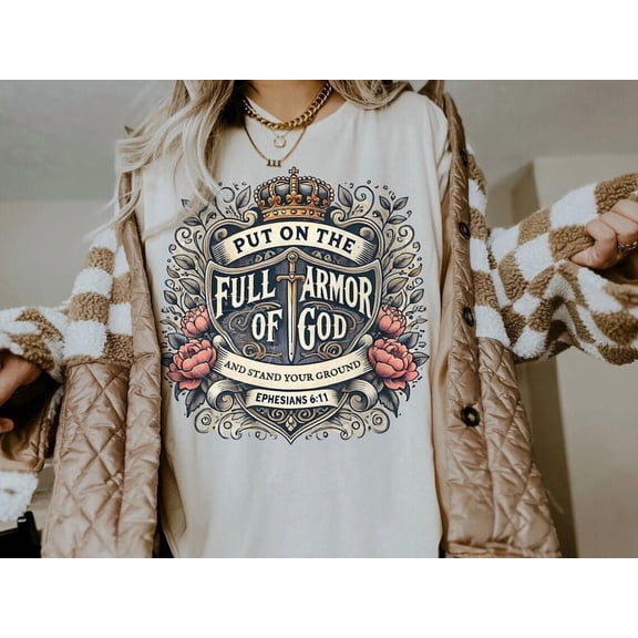 Christian Shirt, Armor Of God T-Shirt, Christian , Bible Verse Shirt, Jesus Faith Based Shirt, Women’S Christian Shirts, For Her Tees