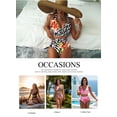 thumbnail image 4 of Eytino Bikinis for Women High Waisted Bathing Suits Two Piece Twist Front Swim Top Lily Print Swimsuits Swimming Color Block Swimwear, 4 of 11