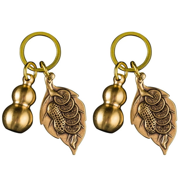 GOOHOCHY 1 set/2pcs de llave de latón pequeño llave de latón llavero colgante de llavero decoración de llavero
