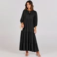 thumbnail image 2 of Luniro Boho Maxi Dresses for Women Floral Flowy Loose Fit 3/4 Sleeve Fall Summer Wedding Guest Dress, 2 of 9