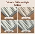 thumbnail image 7 of Design&I 5'x7' Washable Area Rug Striped Classic Checkered Border With Center Band Arrangement for Small Living Room, Bedroom, Sleek Flatweave Pet Friendly & Non-Slip, 7 of 7