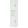 thumbnail image 1 of kleankin Armoire de Rangement de Salle de Bain Colonne à Linge avec Tiroir à Tablette Ouverte Blanc, 1 of 10