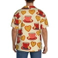 thumbnail image 5 of Gaeub Cups of Tea Men's Lapel Short Sleeve Shirt, Relaxed Fit Shirt, Soft and Breathable for Outdoors Party Travel - Large, 5 of 7