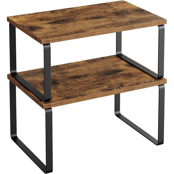 2-Tier Desktop Organizer, Wood Desk Storage Shelf, Multi-Purpose Tabletop Shelf for Home Office Space Saving - Easy to Assemble
