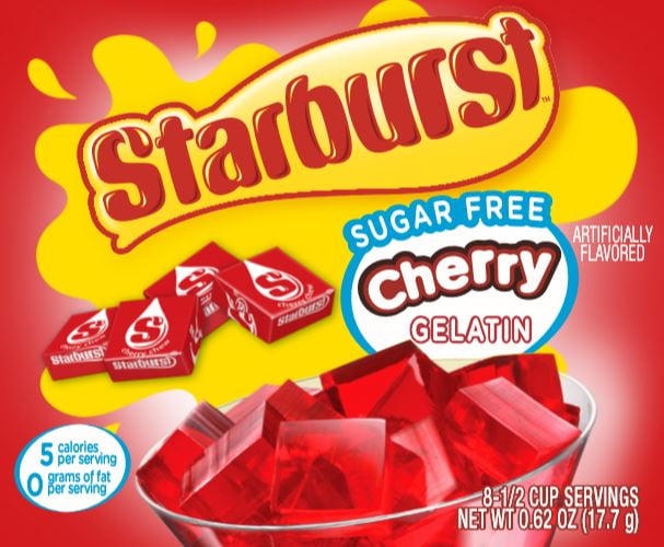 Starburst SugarFree Cherry Gelatin Mix, 8 Servings, 0.62 oz