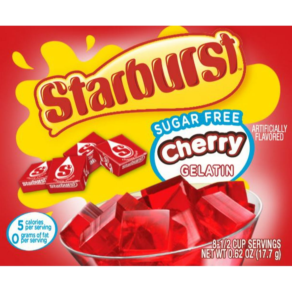 Starburst Sugar Free Cherry Gelatin, 0.62 Oz, 8 Serve