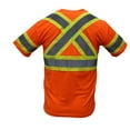thumbnail image 2 of New York Hi-Viz Workwear NY BFS-T5511 High-Visibility Class 3 T Shirt with Moisture Wicking Mesh Birdseye, Black Bottom(4XL, Orange), 2 of 3