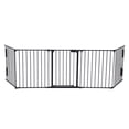 thumbnail image 5 of Hommoo Metal Fireplace 5-Panel Baby Safety Gate with Door, Black, 5 of 9