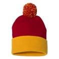thumbnail image 1 of Sportsman Pom-Pom 12 Knit Beanie, One Size, RedGold, 1 of 1