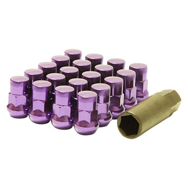 12 Écrous à Oreilles à Extrémité Ouverte Muteki SR48 de 1,50 Po - Violet - 48 mm