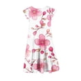 thumbnail image 3 of THDHVS Kids Dress,Pretty Floral Print Tiered Dress with Flutter Sleeves and Pockets for Girls Summer Occasion,Dresses for Girls Multicolor, 3 of 5