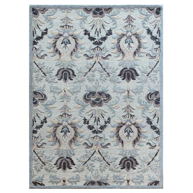 LR Resources BROSE21703GRY7090 Traditional Floral Motif Rectangle Area Rug