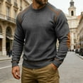 thumbnail image 2 of CONZONE Mens Pullover Sweatshirts Long Sleeve Sweatshirt for Men Trendy Solid Color Crew Neck Warm Fall Hoodie Sweatshirt, 2 of 4