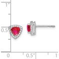 thumbnail image 4 of 14K White Gold Trillion Ruby And Diamond Halo Earrings (Width 7.1) (Length 7.1) - Jbsp, 4 of 5