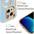 thumbnail image 3 of Magnetic Case for iPhone 14 Case for Women Men [ Compatible with MagSafe ], Cute Love Heart Soft Back Cover Raised Full Camera Lens Protection Phone Case for iPhone 14 (6.1") - Light Blue, 3 of 14