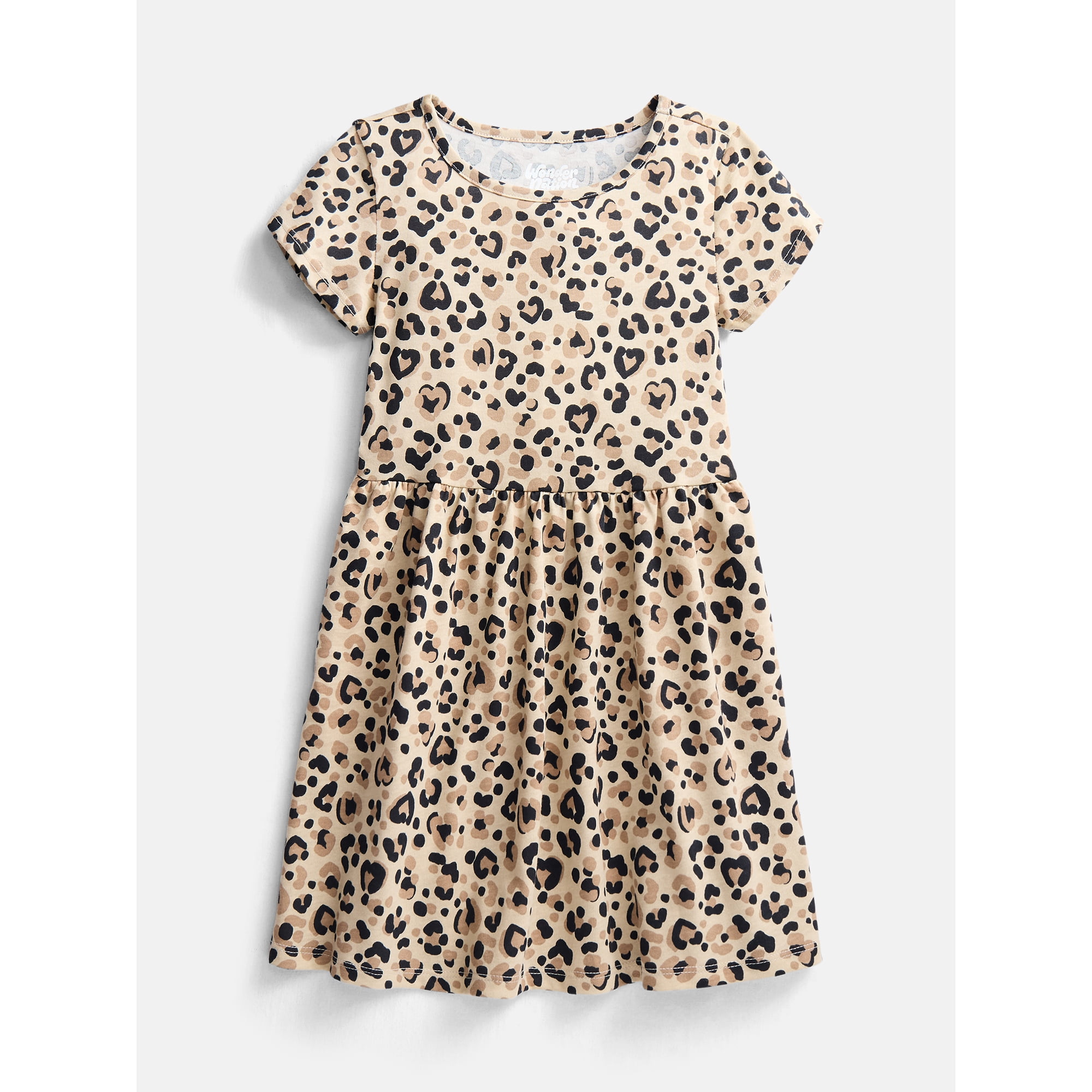 Wonder Nation Girl’s Play Dress with Short Sleeves, Sizes XS-XXL