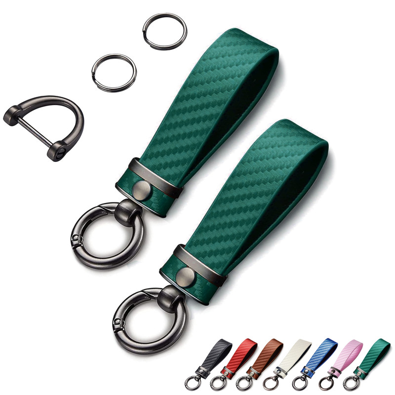 American Flag Car Keychain - Leather Fob With Zinc Alloy D-Ring, Anti-Lost Key Organizer (Black) 4 thumbnail image