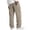 Khaki, variant on cocolona Mens Solid Color Casual Corduroy Pants Elastic Waist Straight Wide Leg Workout Gym Pants with Pockets