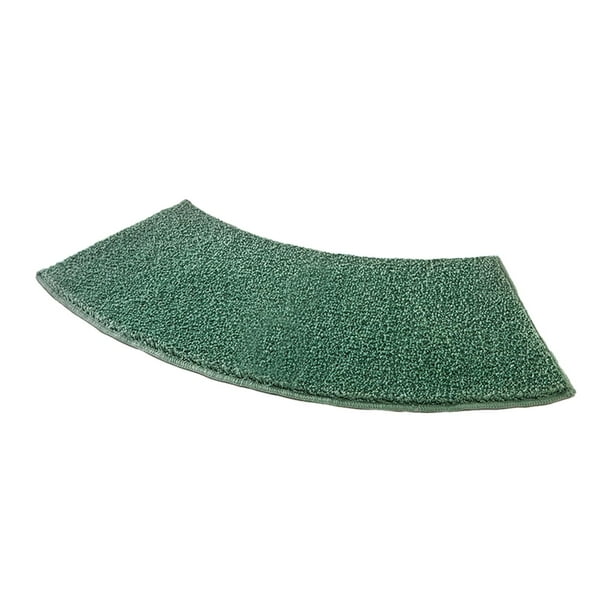 Alfombra de baño, alfombra de baño curva, alfombra para pies en forma de abanico, alfombra de baño suave y lavable antideslizante, Verde