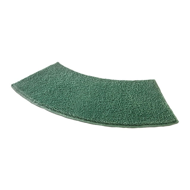 Alfombra de baño para ducha, antideslizante, con forma de abanico, gruesa, absorbente de agua y suave. Verde