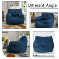 thumbnail image 3 of Lecut Bean Bag Sofa for Adults and Kid Cotton Linen Fabric Fluffy and Lazy Sofa Filled with Memory Sponge BeanBag Sofa with Armrests for Living Room,Bedroom(Blue), 3 of 8