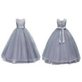 thumbnail image 4 of XBASW Big Kids Girls Lace Long Princess Dresses Toddler Formal Wedding Party Pageant Ball Gowns First Communion Puffy Tulle Dress for 3-14 Years, 4 of 8