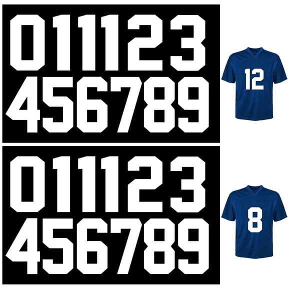 Neasyth Iron on Numbers 8 inch Transfers Numbers Big 0-9 Vinyl Patches Kit for Team Basketball Uniform Fabric Clothing, White
